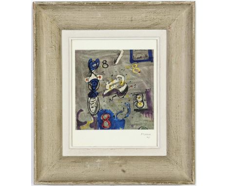 HENRY MOORE, handsigned abstract photo lithograph 1971, edition 5000, vintage French frame, 26cm x 21cm. (Subject to ARR - se
