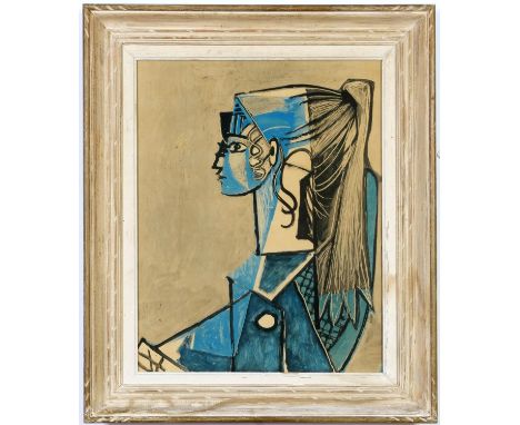 PABLO PICASSO, Portrait of Sylvette, off set lithograph, vintage French frame, 56cm x 44cm. 