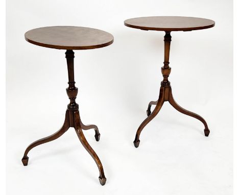 LAMP TABLES, 57cm H x 42cm x 32cm, a pair, George III style mahogany, each with oval crossbanded top. (2) 