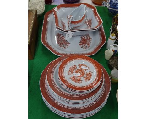 Copeland Spode ""Fitzhugh"" pattern dinner service including meat plates and serving dishes.