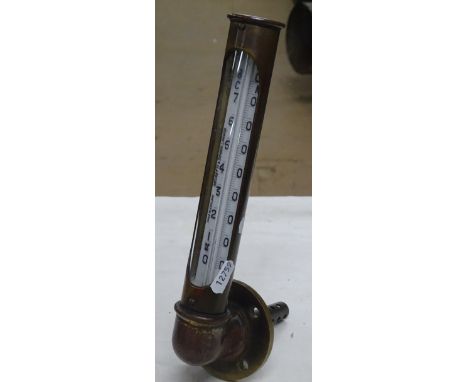 A Negretti & Zambra brass cased thermometer.