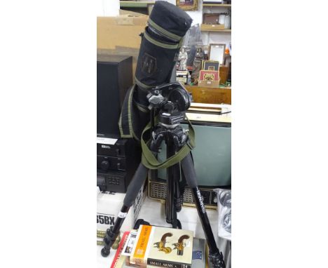 A Swarovski spotting scope on Swarovski tripod stand.