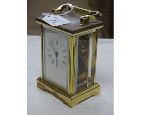 A brass cased Jean Renet carriage clock.