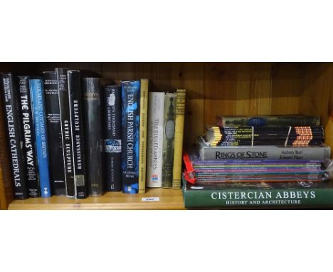 A shelf of books on churches and cathedrals, etc.