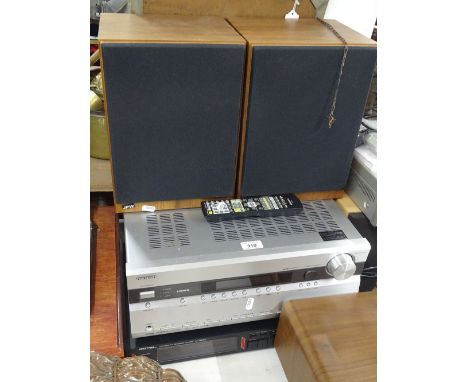 Hotel stereo tuner, Onkyo amplifier and a pair of JPW speakers.