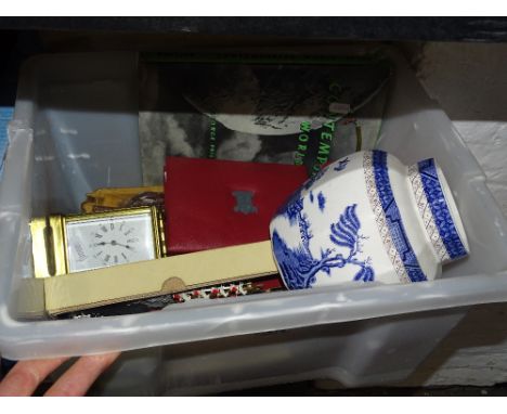 Booth's jar, carriage clock, Coronation souvenir, etc.