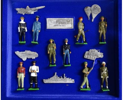 Corgi Classics D-Day 50th Anniversary set, a Britains D-Day Landings set, and a cased Ronson lighter
