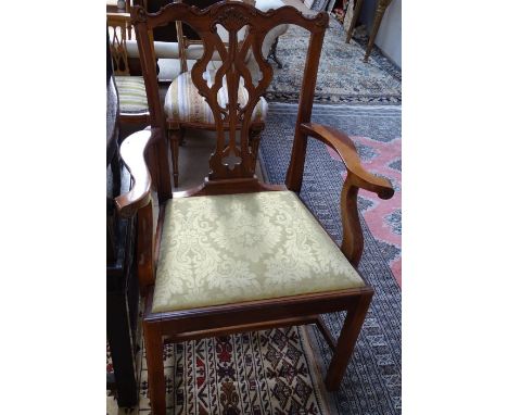 A Heal's mahogany Chippendale style desk chair