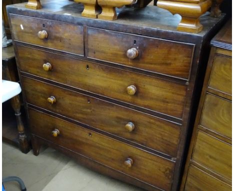 A 19th century mahogany 5-drawer chest on bracket feet, W 107cm