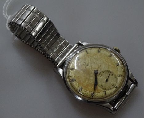A Vintage gent's stainless steel cased Omega wristwatch