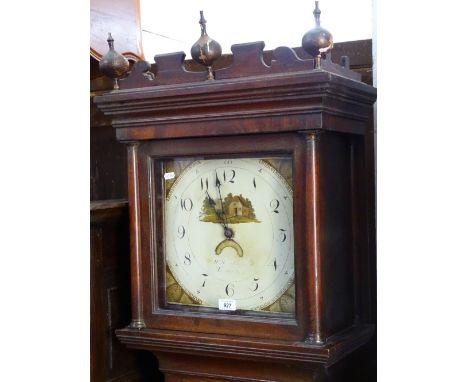 An 18th century oak 30-hour longcase clock, 12" painted enamel dial and 1 subsidiary dial, signed Strickland of Tenterden, mo