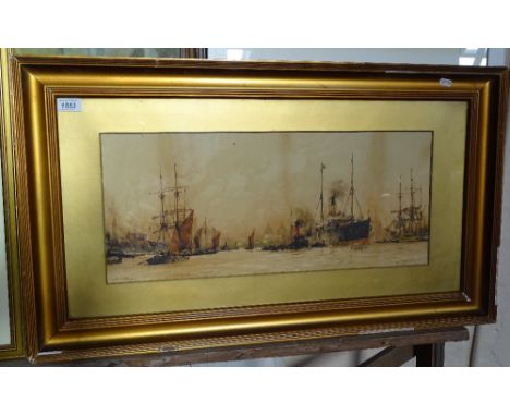 A 19th century coloured print, "Above Greenwich", framed