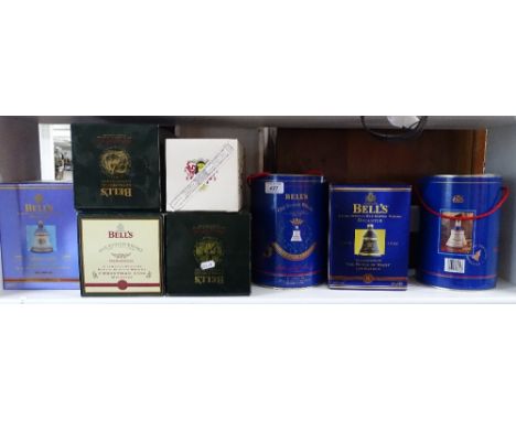 8 Bell's boxed Scotch whiskies in ceramic commemorative decanters