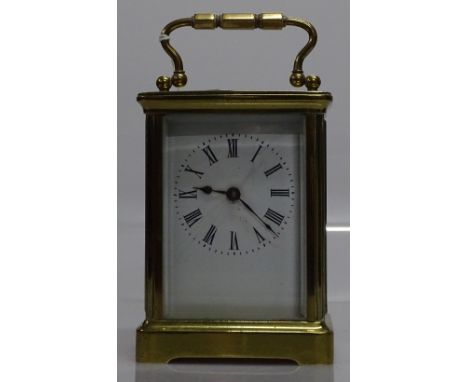 A brass-cased carriage clock, French movement GWO