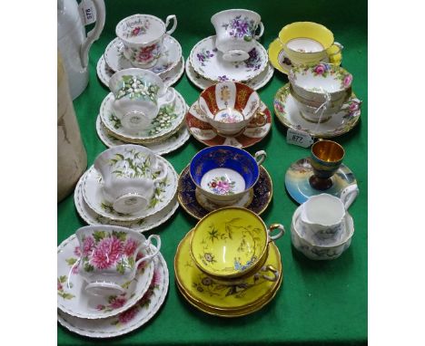 Royal Albert Flowers of the Month teaware, Paragon cabinet cups and saucers etc