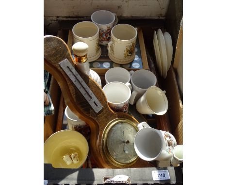 A barometer, commemorative items etc