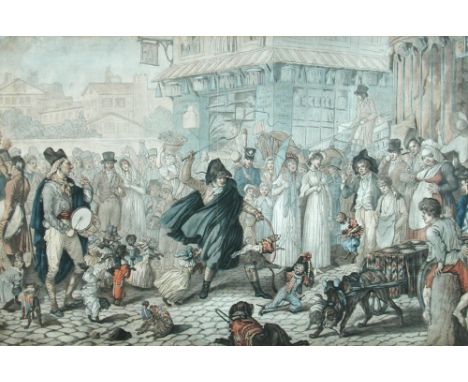 Napoleon as Ring Master, French 19th century satirical cartoon, hand-coloured etching with aquatint, 36 x 54 cm (1)  