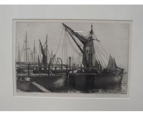 Donald Plenderleith (1921-2005), Burnham on Crouch, etching, pencil signed lower right, 17.5 x 27.5 cm; together with Martin 