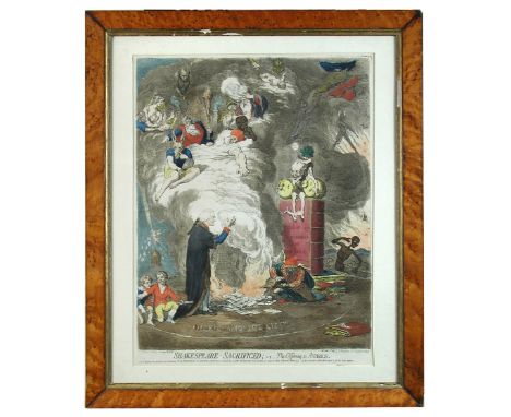 James Gillray (1756-1815) Shakespeare Sacrificed or The Offering to Avarice, coloured etching with aquatint published by H. H