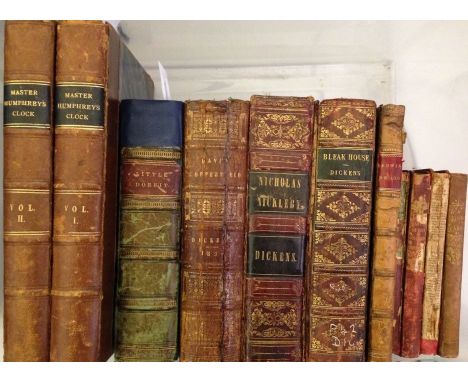 DICKENS (Charles), first editions, including Master Humphrey's Clock, 2 vols, 1850; Little Dorrit, 1857 (stained), in damaged