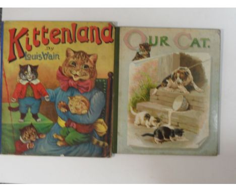 WAIN (Louis) Kittenland, Verses by Clifton Bingham, no date, seven colour illustrations (including one double page), stained 