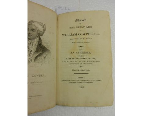 COWPER (William). Poems, 2 vols., first edition, printed for J. Johnson, 1782-85, 8vo, half-title to vol. II only, with John 