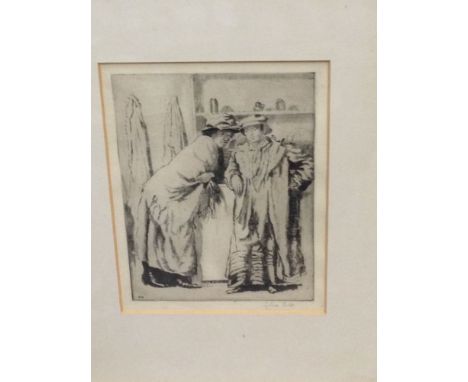 Sylvia Gosse (1881-1968), Saying and Doing etching, signed in pencil;   together with two other female subject engravings by 