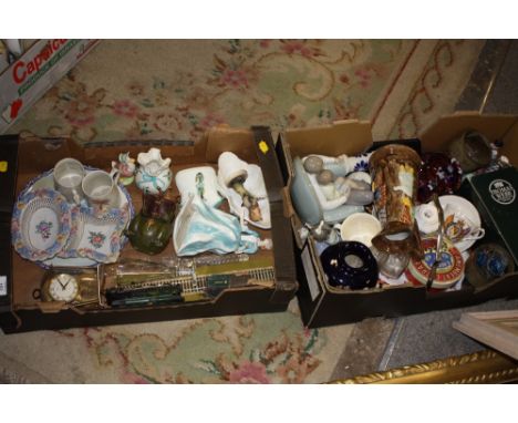 TWO TRAYS OF ASSORTED CERAMICS AND GLASS TO INCLUDE NAO