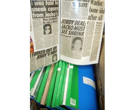 A collection of Michael Jackson magazine articles and press cuttings in albums