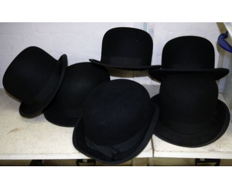 Six vintage bowler hats 