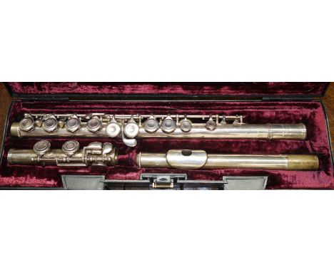 A silver plated flute by DEG Music Co. Inc/U.S.A.