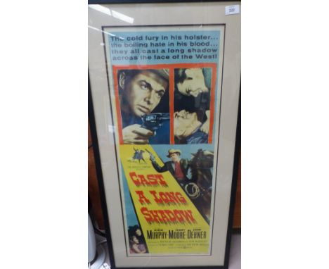 A framed 1950's movie poster ''Cast a Long Shadow''