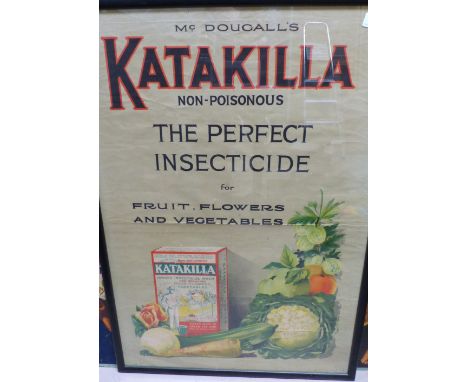 A framed early 20th century Katakilla advertising shop poster 33'' x 22''