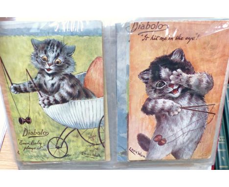 LOUIS WAIN, three Diablolo examples and a collection of other original early 20th century portrait postcards including breeds