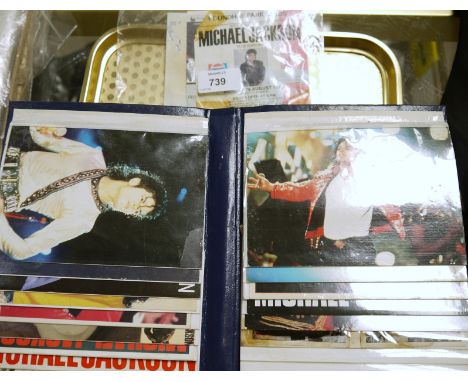 Three Michael Jackson British concert tickets, various postcards