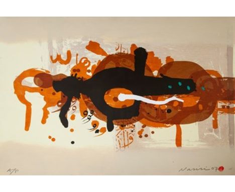 RAFA AL NASIRI (IRAQI 1940-2013) COMPOSITIONsigned and dated in English nasiri 07 lower right; inscribed A/P lower leftlithog