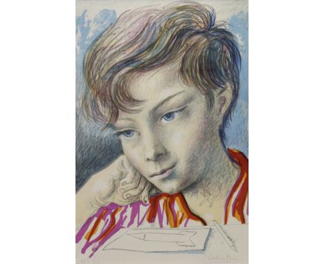 ANTONIO BERNI (ARGENTINIAN 1905 - 1981), PORTRAIT OF A YOUNG BOY colour lithograph, signed in pencil and numbered LXXII/CL (6