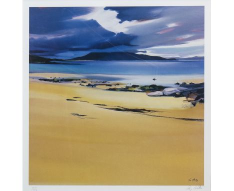 * PAM CARTER (SCOTTISH b 1952), NIABOST SANDS, HARRIS limited edition lithographic print, signed and numbered 442/850 in penc