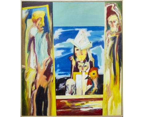 * JOHN BELLANY CBE RA HRSA (SCOTTISH 1942 - 2013), SEA PEOPLE oil on canvas, signed, further signed, titled and dated 1980 ve