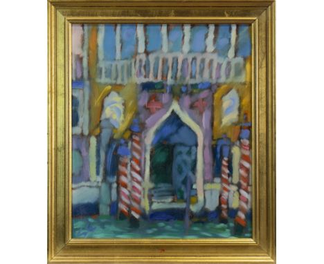 * SALLY CARLAW (SCOTTISH b 1964), VENETIAN DOORWAY oil on board, signed 51cm x 44cm Framed. Note: Sally Carlaw was born in th