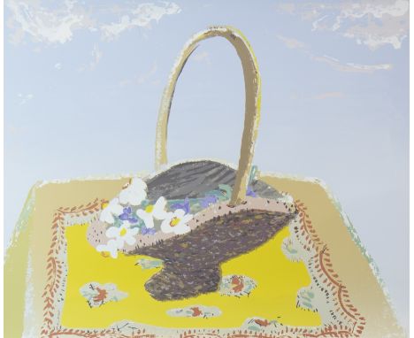 * WINIFRED NICHOLSON (BRITISH 1893 - 1981), FLOWER BASKET screenprint, inscribed verso 43cm x 52cm Unframed Note: Printed by 