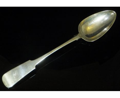 A late George III Irish silver "Fiddle" pattern serving spoon (by James England, Dublin, 1818), approx 4.9 oz, 32 cm long