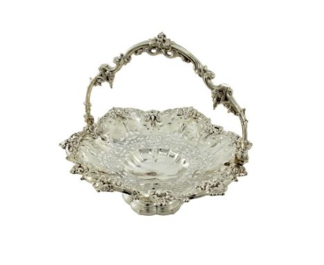 Cestello in sheffield traforato sbalzato e cesellato Ø cm. 30 bolli Henry Wilkinson & C° 1843-1871