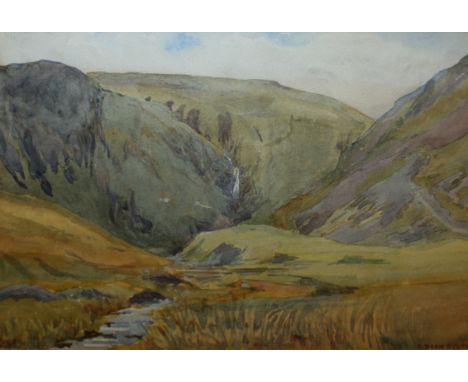 GEORGE DEAN OYSTON, GROUP OF THREE SIGNED WATERCOLOURS, Mountain Landscape, Venice and Municipal Building, Worthing, assorted