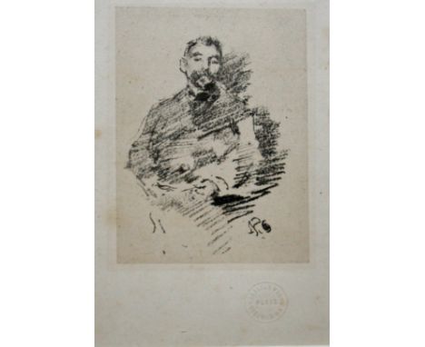 JAMES ABBOT McNEIL WHISTLER, Stephane Mallarmi (Way 66) BLACK AND WHITE LITHOGRAPH WITH PUBLISHER S EMBOSSED STAMP, 4 = x 3in