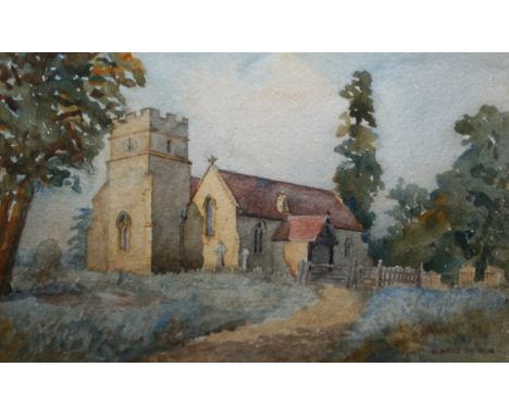 GEORGE DEAN OYSTON, GROUP OF THREE SIGNED WATERCOLOURS, Churches, assorted sizes (3) 