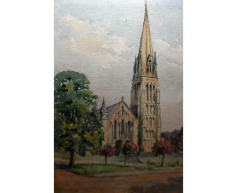 GEORGE DEAN OYSTON, THREE SIGNED GROUP OF FOUR WATERCOLOURS,  Christchurch, Bristol ,  St Mary Radcliffe, Bristol ,  Witney  