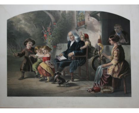 AFTER KLIEMECK, HAND COLOURED LITHOGRAPH (PUB BERLIN BY F SALA),  Alter und Kindheit (Age and Infancy) , 17  x 22  