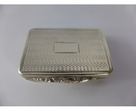 A Silver Hallmark Vinaigrette, reeded sides, engine turned cover, Birmingham 1827,  mm Thomas Simpson (possibly), approx 30.3