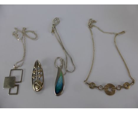 A Miscellaneous Collection of Costume Jewellery, including bracelets, earrings, watch, together with three Ortak Sterling sil